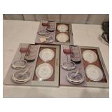 (3) New Boxes of Glass Coasters/Ashtrays
