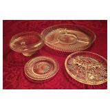 Large Divided Glass Platter, Small Divided