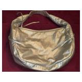 CHERAZ Gold Leather Hobo Bag w/Zippered Pockets