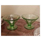 (2) Federal Uranium Glass Sherbet Cups