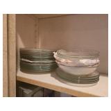 Clear Glass Plares, Saucers & Bowls