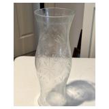 Large Etched Glass Hurricane Shade