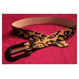 XL NWOT Leopard print Hair-on-Hide Leather belt,