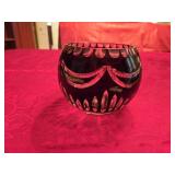 Black Cut Crystal Rose Bowl 5'ï¿½5'