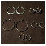(5) Silver Plated Womenï¿½s Earrings