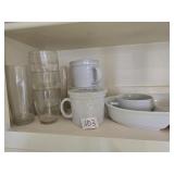 Glasses, (3) Covered Containers, Divided Serving