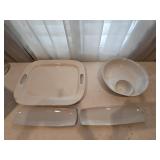 18'ï¿½14' Handled Platter, Ceramic Chips & Dip Bo &