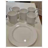 Wedgwood Bone China Plate & (5) Mugs (Also