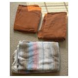 Mexican Falsa Blanket & (2) Orange Curtain Panels?