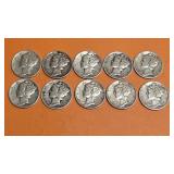 (10) Liberty Dimes 1945
