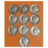 (10) Liberty Dimes 1945