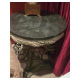 24'ï¿½30' Side Table Featuring a Dark Green