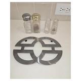 (2) Prs Salt & Pepper Shakers + Trivet