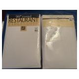 (2) NEW 90' Round Restaurant Tablecloths