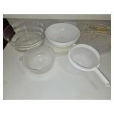 9' Thick Bowl w/Lid, (2) Clear 8' Glass Bowls &