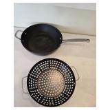 Calphalon 13'Wok w/Grilling Basket &