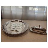 Silver-tone Carving Plate & Rogers Silver-plated