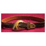 Vintage Captiva Green Leather Blet w/Gold Tone