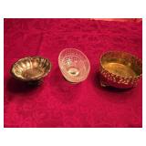 Large Brass Footed Candle Holder, Silver Plated P