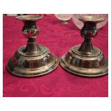 (2) Silver-plated Candlestick Holders