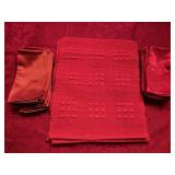 (8) Red Placemats & (4) Cloth Napkins