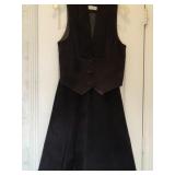 Sz 4 Evan Davies Black Suede Vest Top & Skirt Set