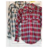 Sz (2) Levis Pearl Snap LS Western Shirts