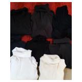 (6) Black & (2) White Long Sleeved Turtlenecks