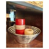 Silver Bowl w/Candles