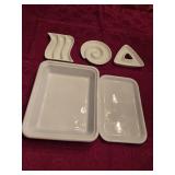 (1) Emile Henry Casserole Dish & Small Platter +