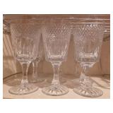 (9) Stratford Pattern Crystal Water Goblets