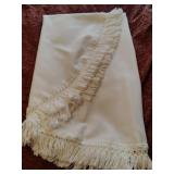 67' White Fringe Circular Table Cloth