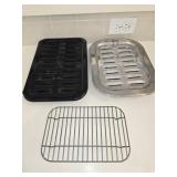 (2) Mini Broiler Pans & Mini Rack