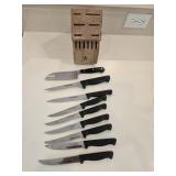 Henkel Knife Block w/Henkel Knives & (1) Wusthof