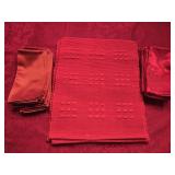 (4) Red Placemats & (2) Sets of Red Cloth Napkins
