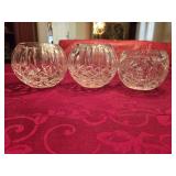 (3) Crystal Rose Bowls