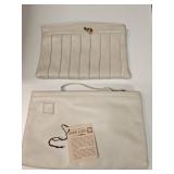 (2) Tan Leather Clutch Purses