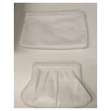 (2) White Leather Small Purses