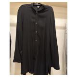Sz: M, Eileen Fisher, Black Long Sleeve Button
