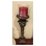 30' Metal & Glass Candle Holder w/Candle