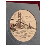 Small Watercolor of Golden Gate Bridge by J. Fell