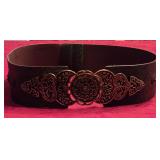 SZ S/M Chicos Dark Green & Black Wide Leather