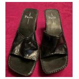 Sz 8.5 Linea Paolo Women's Black Slides Open Toe