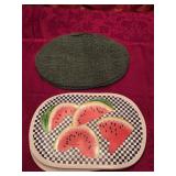 (9) Vinyl Watermelon Placemats & (8) Non Skid