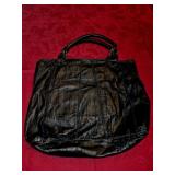 Ellen Tracy Large Black Very Soft Leather Tote Bag
