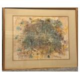 34'x28.5' Signed Framed piece of abstract art