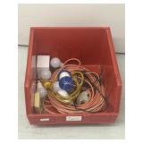 16.5ï¿½x16ï¿½x11ï¿½ Red Plastic Stacking Bin w/Contents