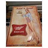 36x24 miller high life metal sign