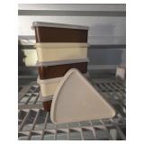 (6) Tupperware Pie Slice Containers