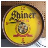 Shiner Bock Neon Clock **Inop** 18in diam